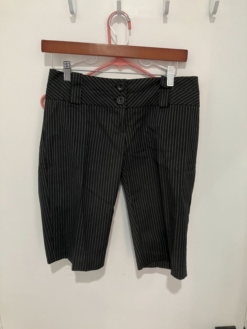 Have Women's Y2K Pinstripe Shorts, Black, Size Medium
